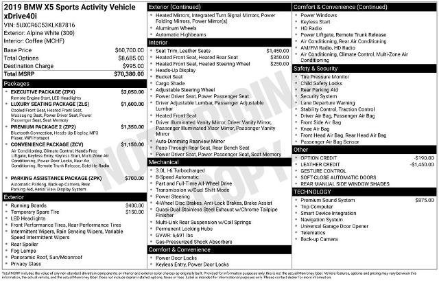 Used 2019 BMW X5 xDrive40i w/ Executive Package image 9