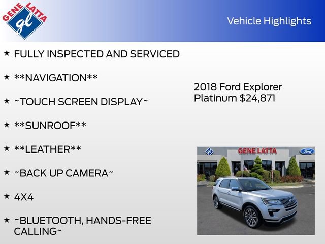 Certified 2018 Ford Explorer Platinum AWD/4WD image 36