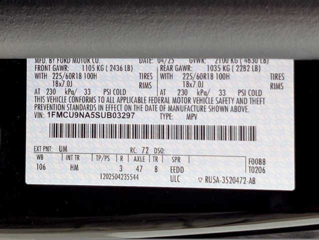 Certified 2025 Ford Escape ST-Line Select AWD/4WD image 24