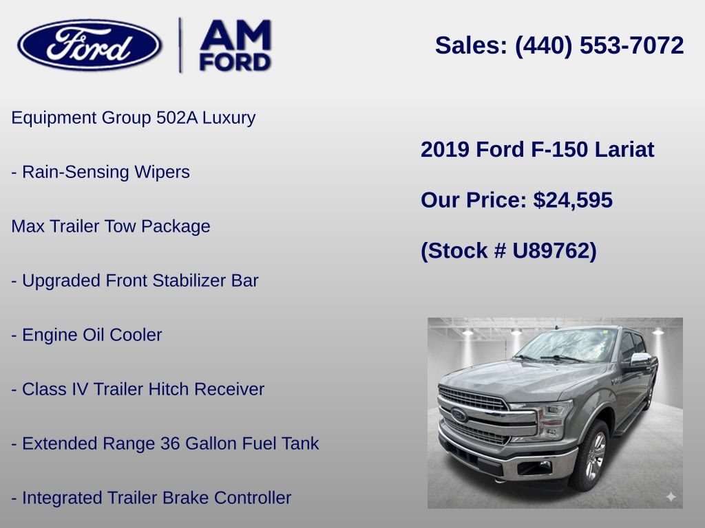 Certified 2019 Ford F150 Lariat w/ Equipment Group 502A Luxury AWD/4WD image 18
