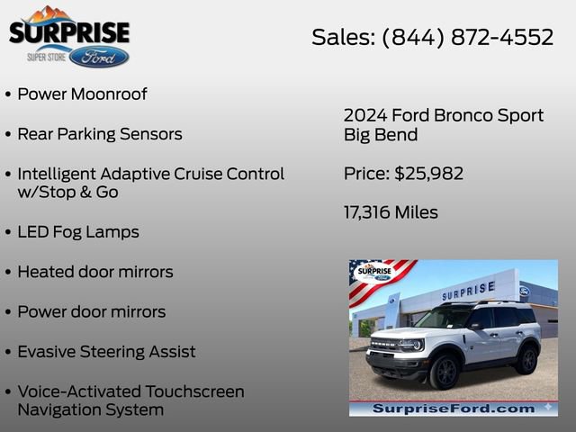 Certified 2024 Ford Bronco Sport Big Bend w/ Convenience Package AWD/4WD image 26