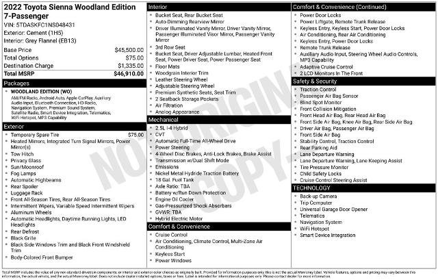 Used 2022 Toyota Sienna XLE Woodland Edition AWD/4WD image 2
