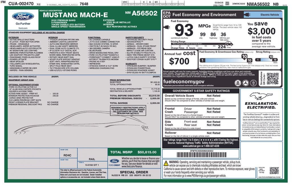 Certified 2022 Ford Mustang Mach-E Premium AWD/4WD image 37