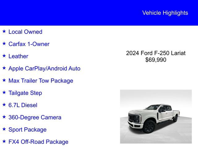 Certified 2024 Ford F250 Lariat w/ Sport Appearance Package image 2