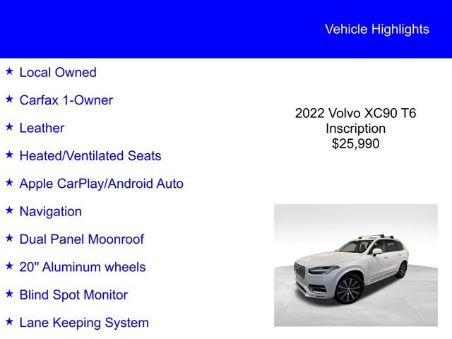 Used 2022 Volvo XC90 T6 Inscription AWD/4WD image 2