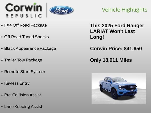 Certified 2025 Ford Ranger Lariat w/ FX4 Off-Road Package AWD/4WD image 6