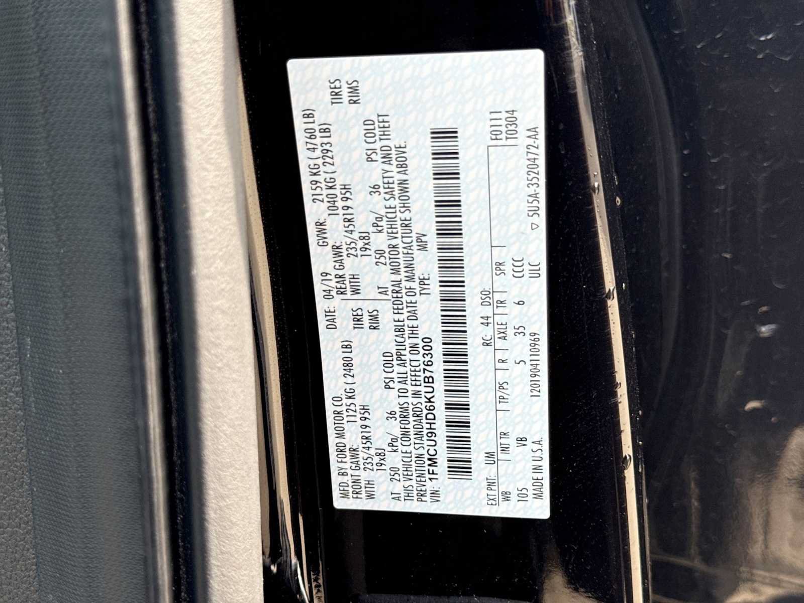 Certified 2019 Ford Escape SEL AWD/4WD image 35