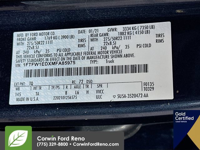Certified 2021 Ford F150 Limited AWD/4WD image 37