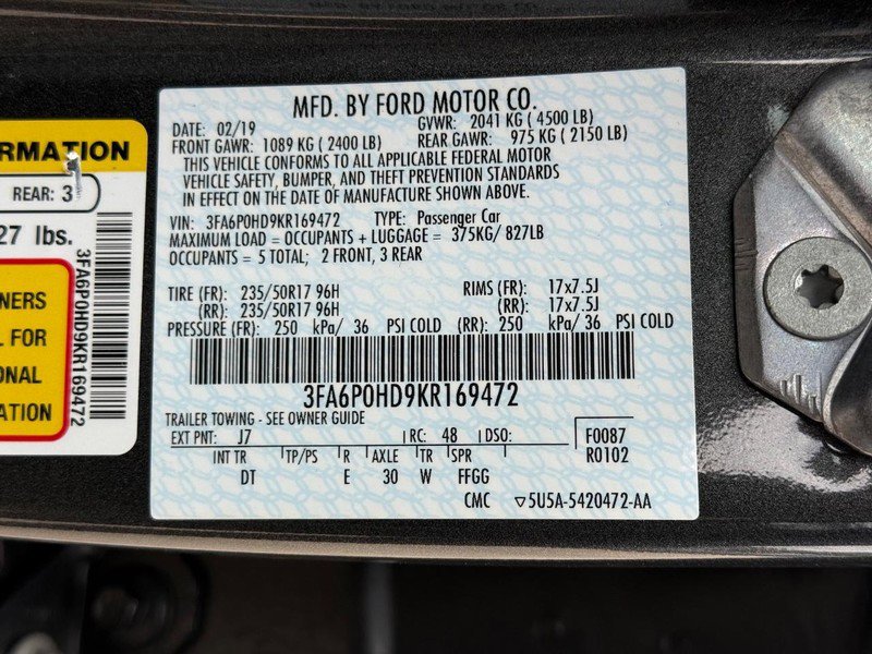 Certified 2019 Ford Fusion SE FWD image 27