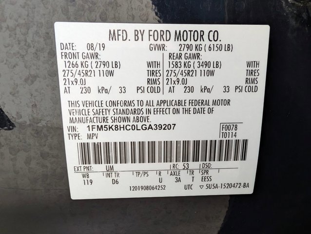 Certified 2020 Ford Explorer Platinum w/ Premium Technology Package image 9