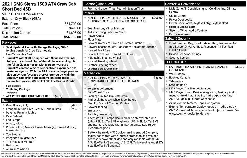 Used 2021 GMC Sierra 1500 AT4 AWD/4WD image 3