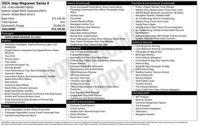 Used 2024 Jeep Wagoneer Series II AWD/4WD image 39