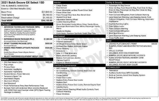 Used 2021 Buick Encore GX Select w/ Advanced Technology Package image 14