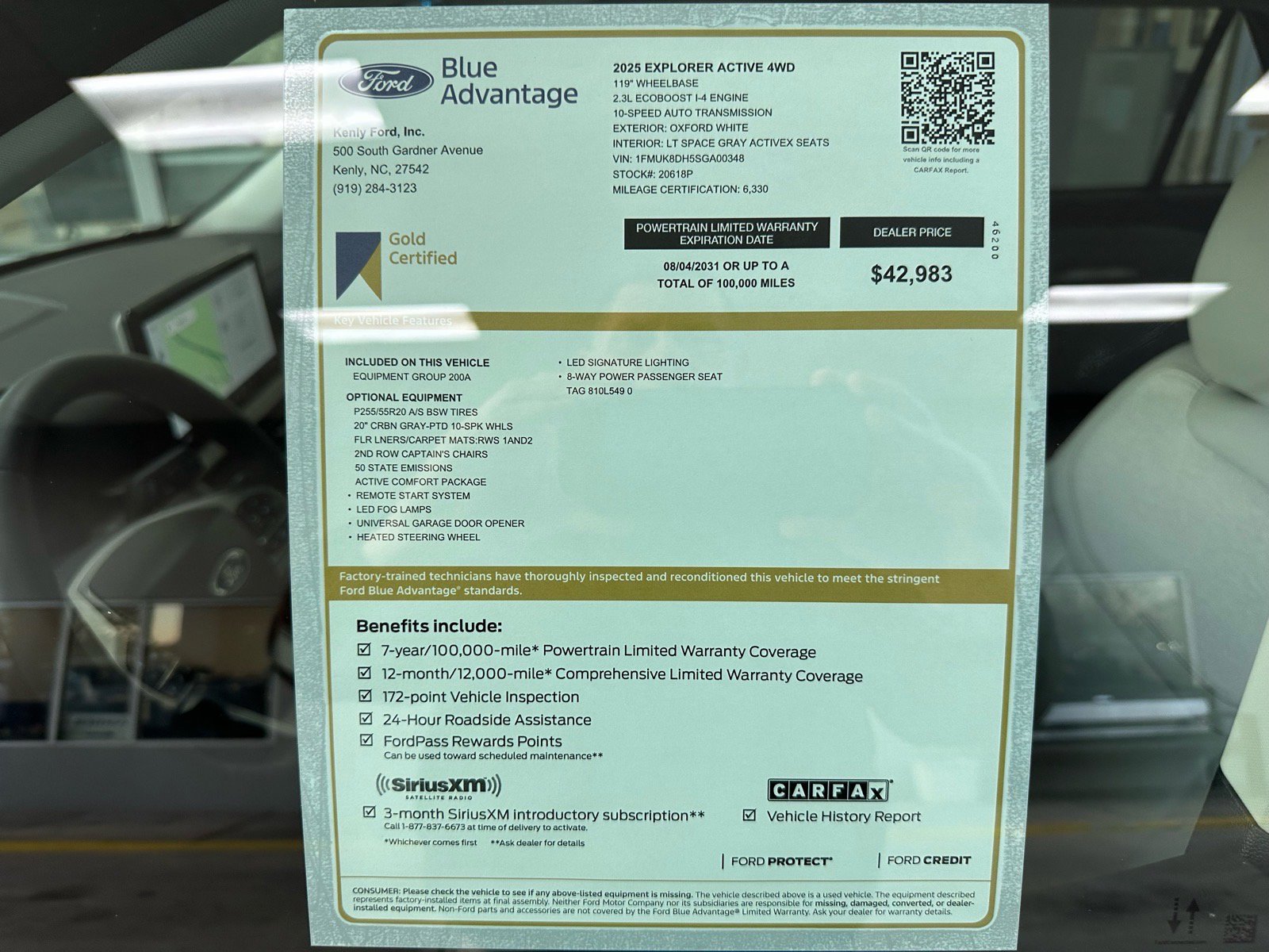 Certified 2025 Ford Explorer Active w/ Active Comfort Package image 10