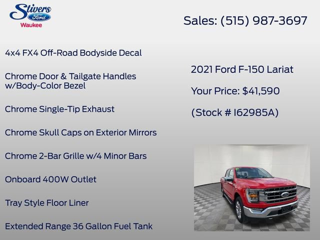 Certified 2021 Ford F150 Lariat w/ Max Trailer Tow Package AWD/4WD image 34