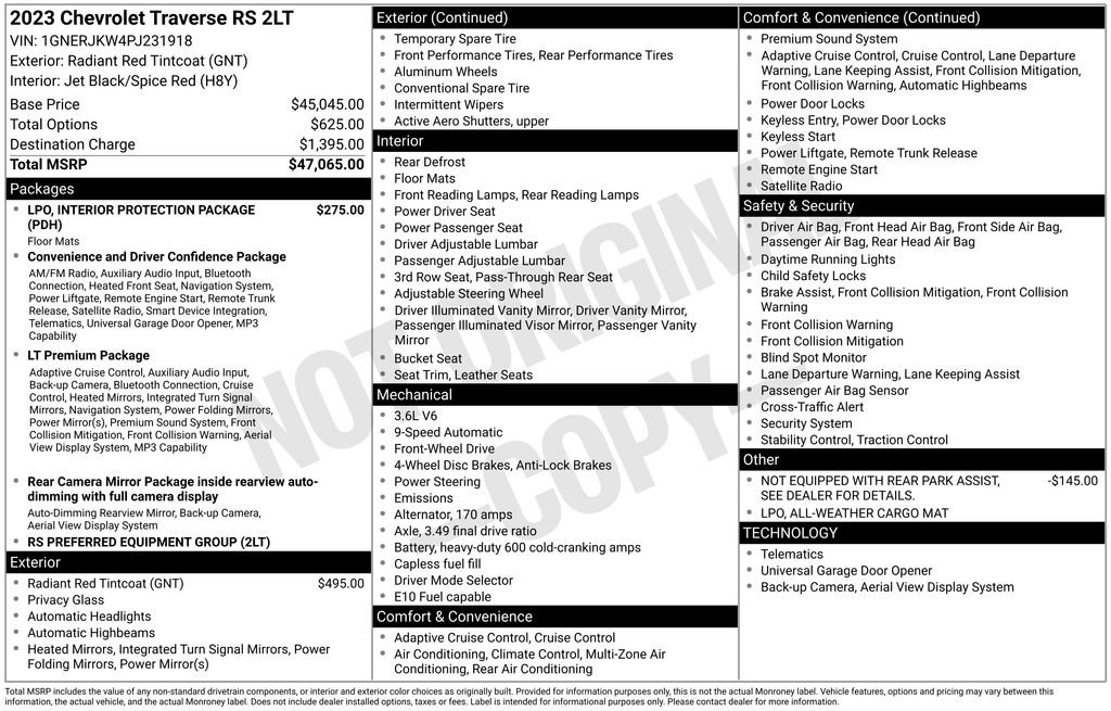 Used 2023 Chevrolet Traverse RS FWD image 13