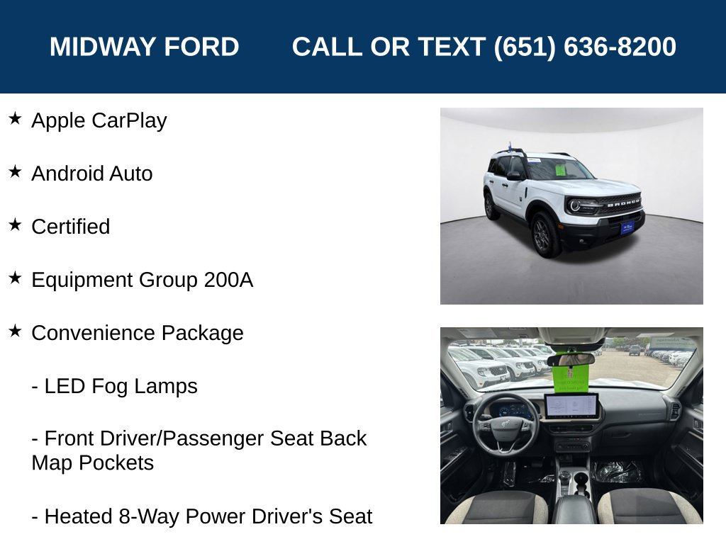 Certified 2025 Ford Bronco Sport Big Bend w/ Convenience Package AWD/4WD image 7