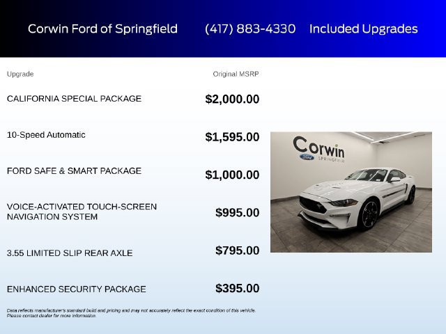 Certified 2020 Ford Mustang GT Premium w/ California Special Package RWD image 6