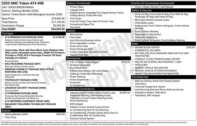 Used 2025 GMC Yukon AT4 w/ AT4 Premium Plus Package AWD/4WD image 19