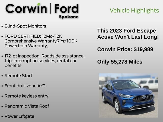 Certified 2023 Ford Escape Active w/ Tech Pack #1 AWD/4WD image 7