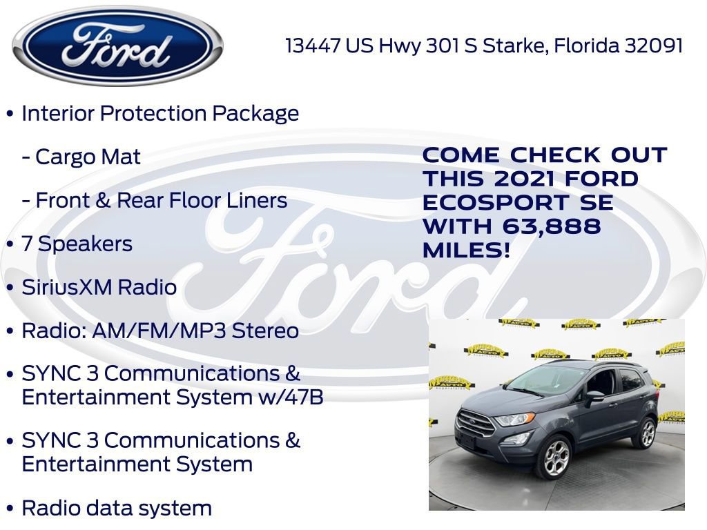 Certified 2021 Ford EcoSport SE w/ SE Convenience Package image 27
