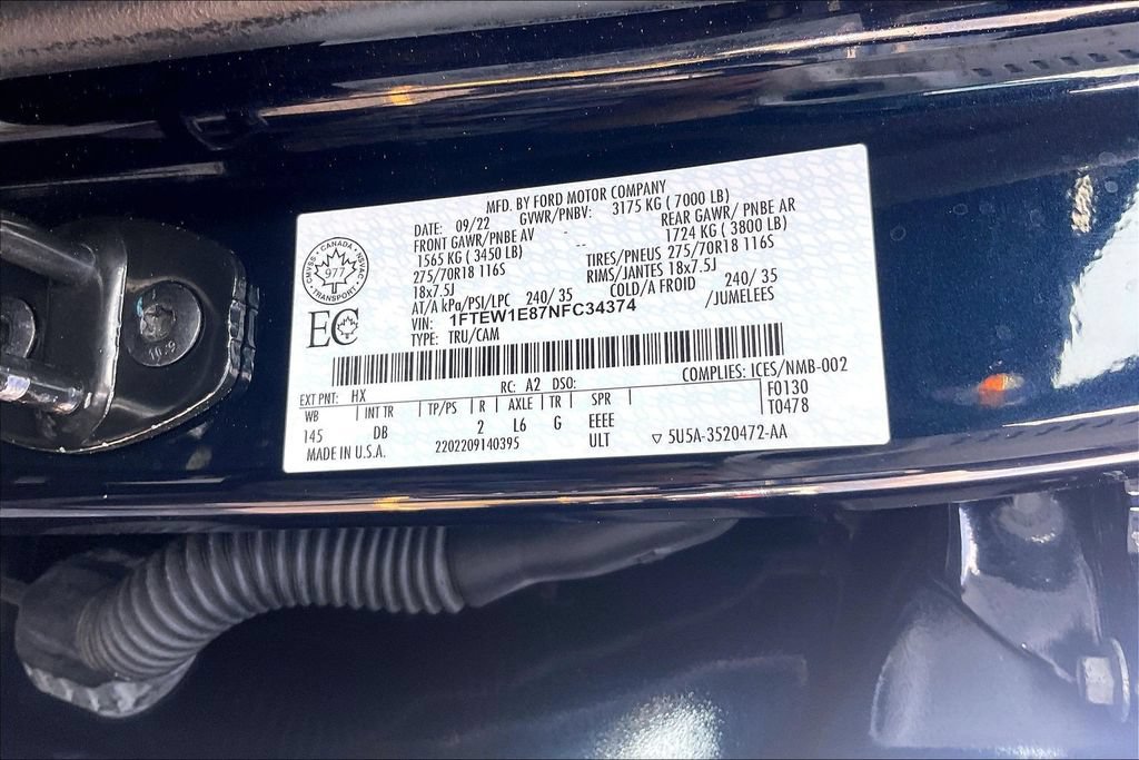 Certified 2022 Ford F150 Tremor w/ Trailer Tow Package AWD/4WD image 33