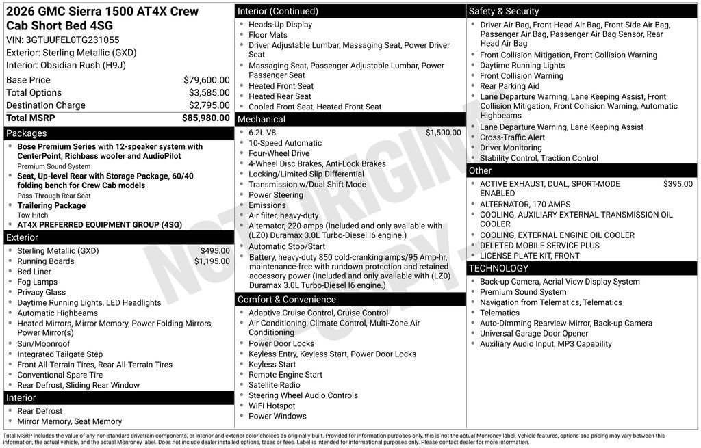 Used 2026 GMC Sierra 1500 AT4X AWD/4WD image 49