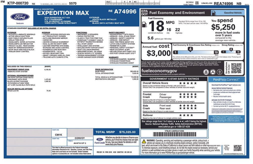 Certified 2024 Ford Expedition Max XLT AWD/4WD image 6