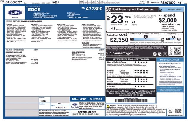 Certified 2024 Ford Edge SEL AWD/4WD image 41