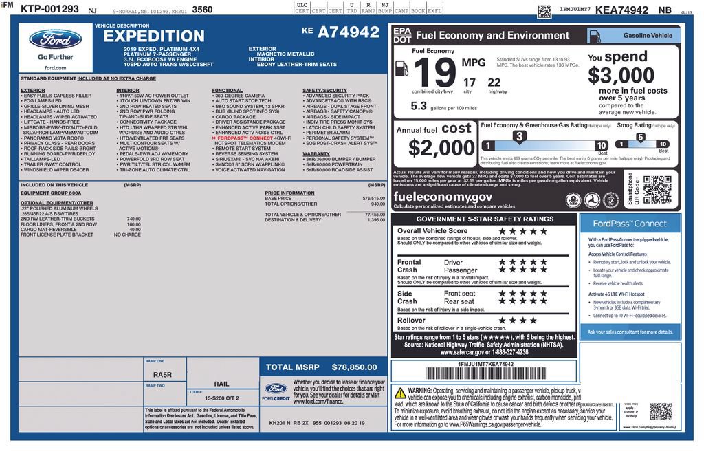 Certified 2019 Ford Expedition Platinum AWD/4WD image 10
