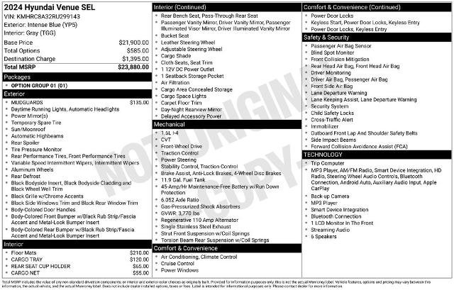 Used 2024 Hyundai Venue SEL FWD image 33