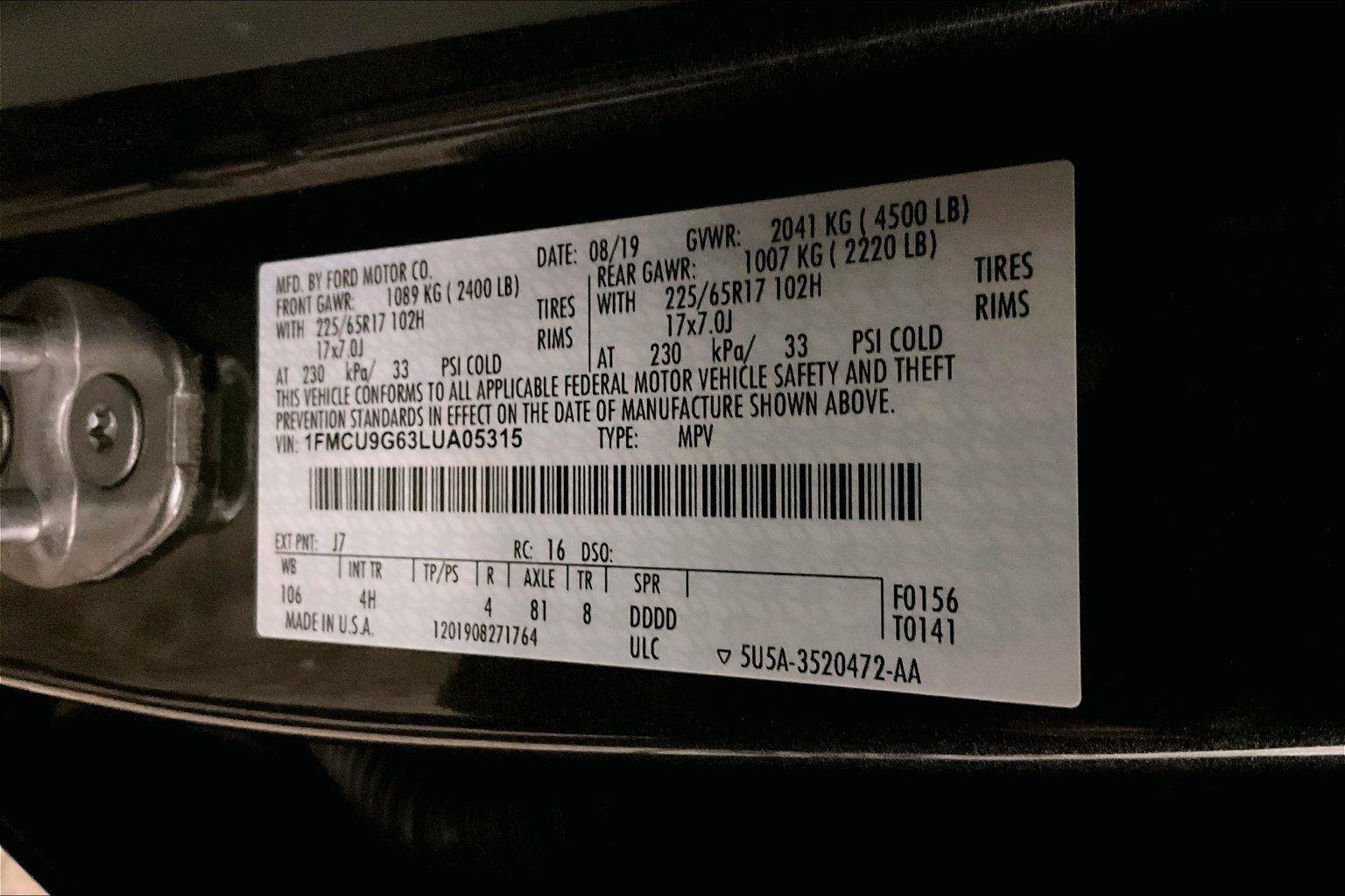 Certified 2020 Ford Escape SE image 32