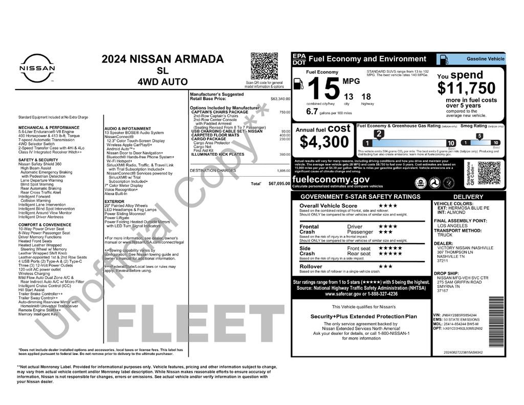 Used 2024 Nissan Armada SL w/ Captain's Chairs Package AWD/4WD image 5