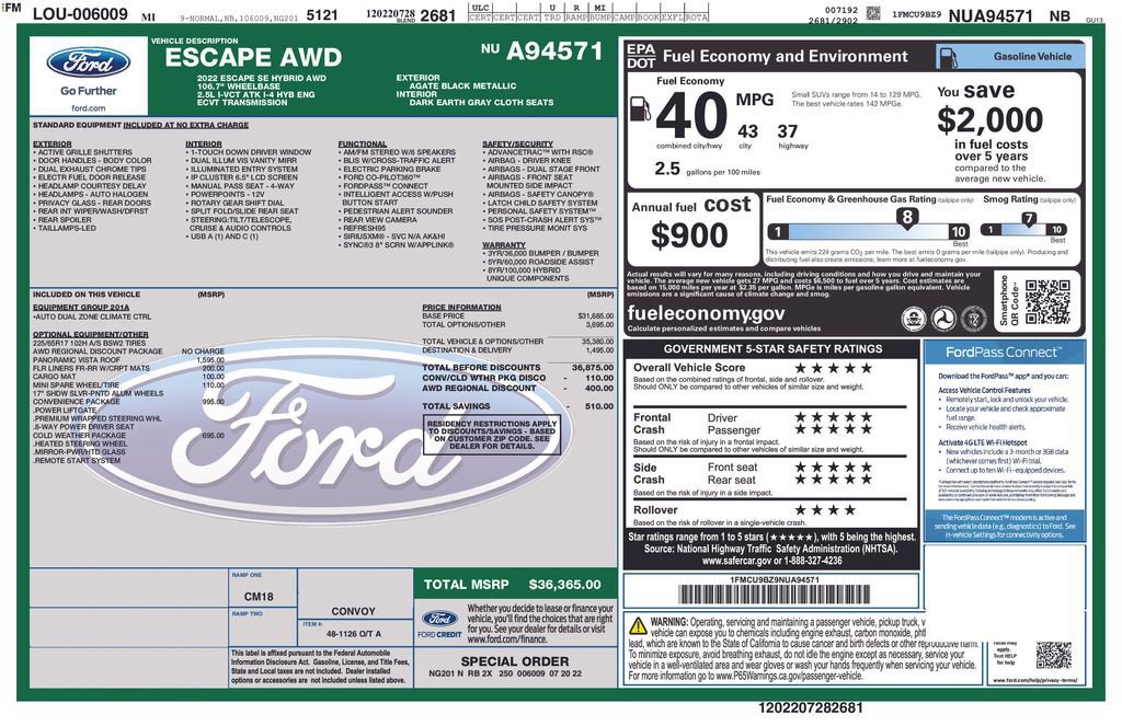 Certified 2022 Ford Escape SE w/ Convenience Package image 24