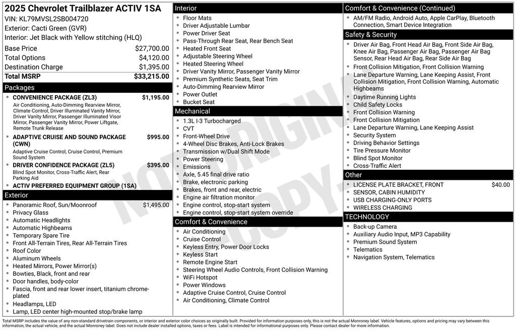Used 2025 Chevrolet TrailBlazer ACTIV w/ Convenience Package FWD image 32