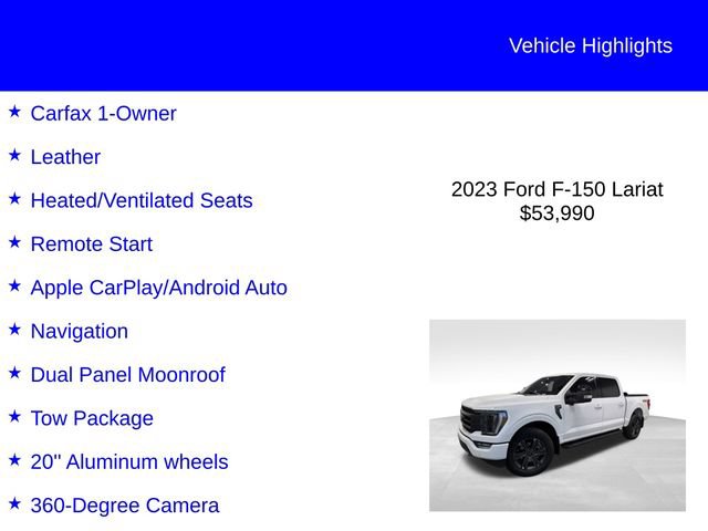 Certified 2023 Ford F150 Lariat w/ Equipment Group 502A High AWD/4WD image 3