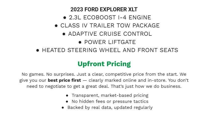 Certified 2023 Ford Explorer XLT w/ Equipment Group 202A image 1