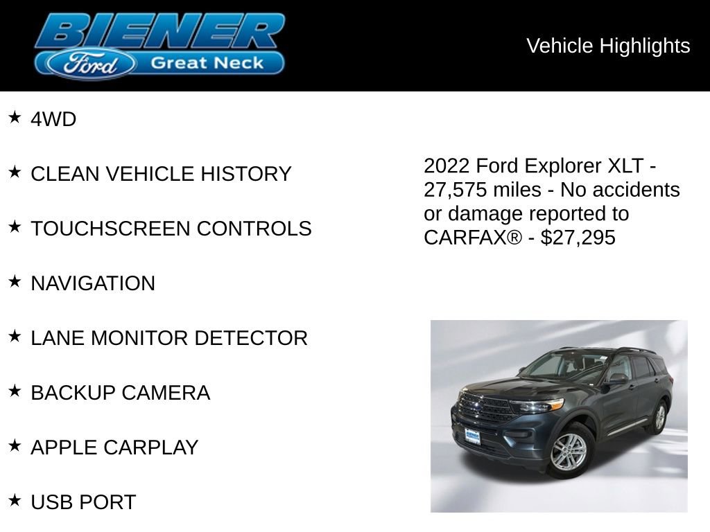 Certified 2022 Ford Explorer XLT AWD/4WD image 9