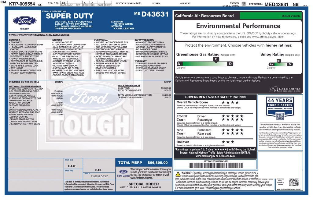 Certified 2021 Ford F250 Lariat w/ Lariat Value Package image 6