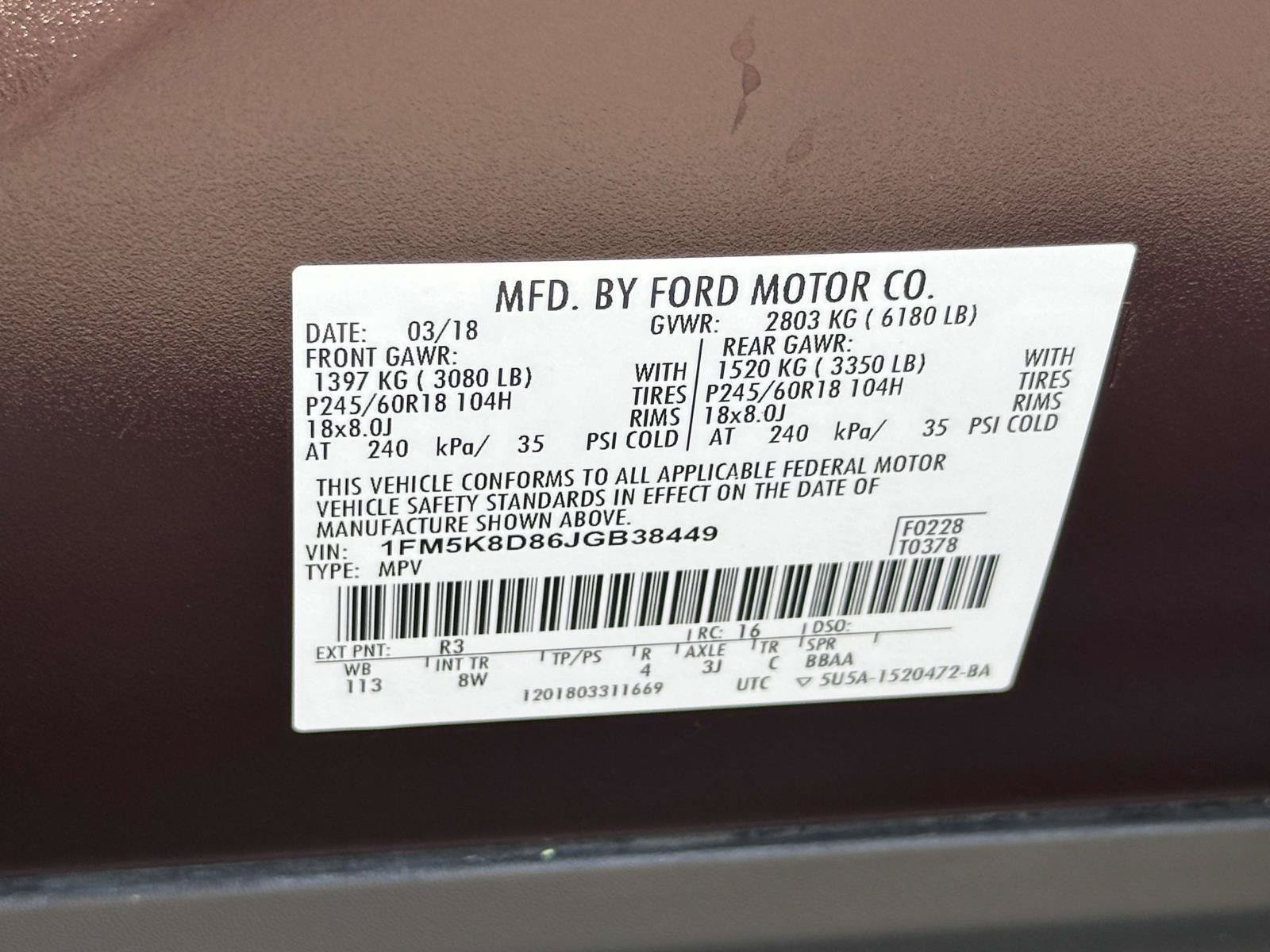 Certified 2018 Ford Explorer XLT w/ Equipment Group 201A AWD/4WD image 25