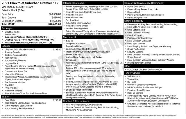Used 2021 Chevrolet Suburban Premier AWD/4WD image 40
