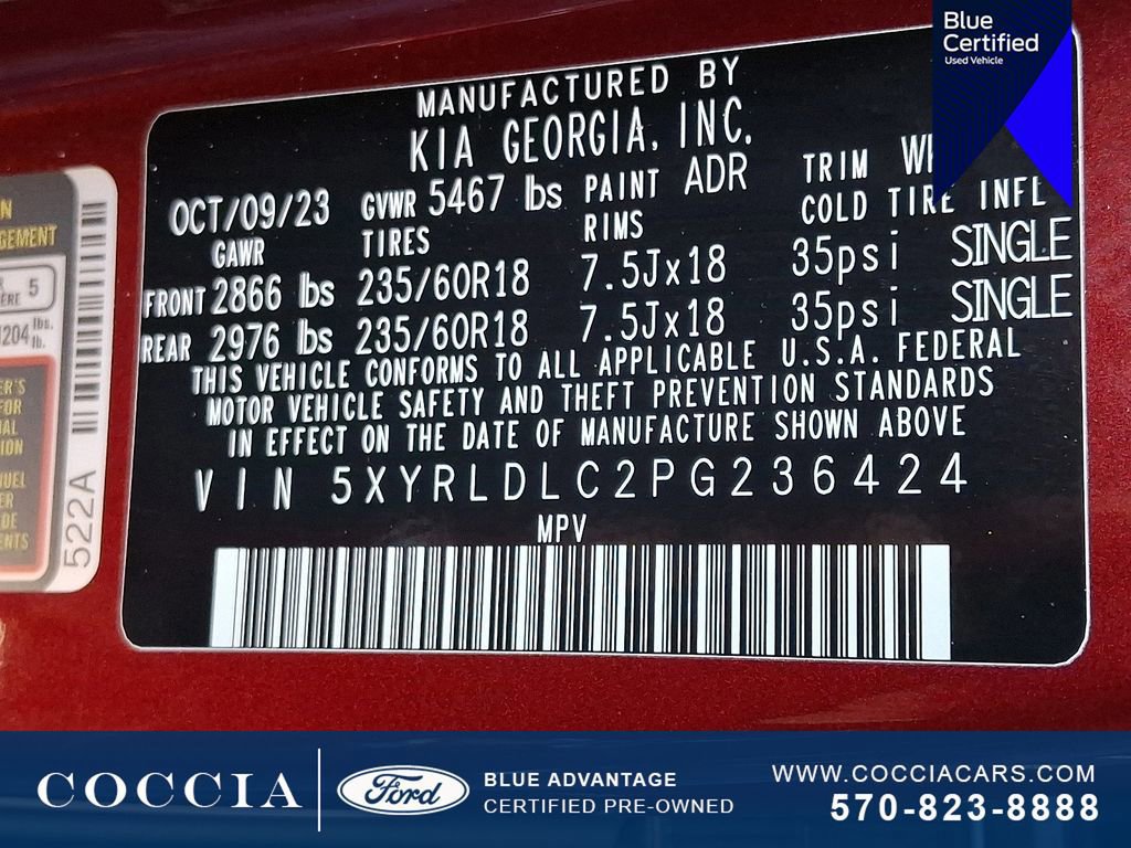 Used 2023 Kia Sorento S w/ Panoramic Sunroof Package image 28