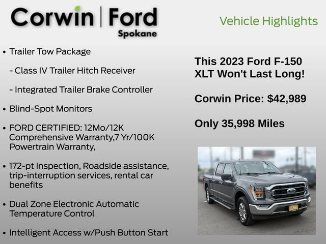 Certified 2023 Ford F150 XLT w/ Equipment Group 302A High AWD/4WD image 7