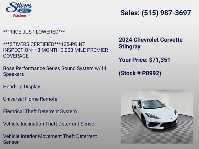 Used 2024 Chevrolet Corvette Stingray Preferred Cpe w/ 2LT RWD image 26