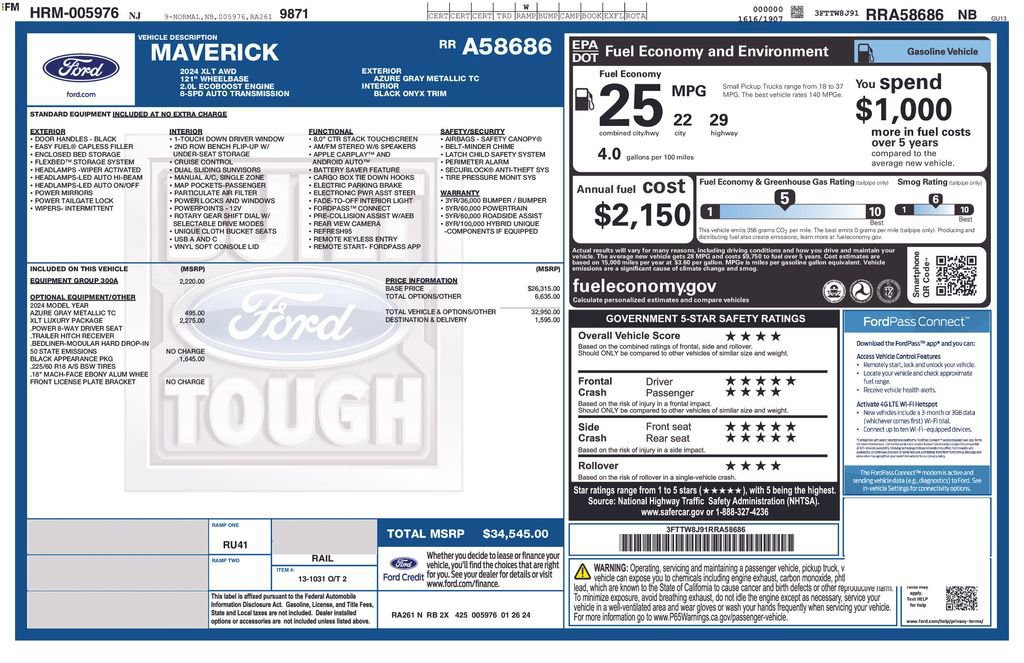 Certified 2024 Ford Maverick XLT w/ XLT Luxury Package AWD/4WD image 37