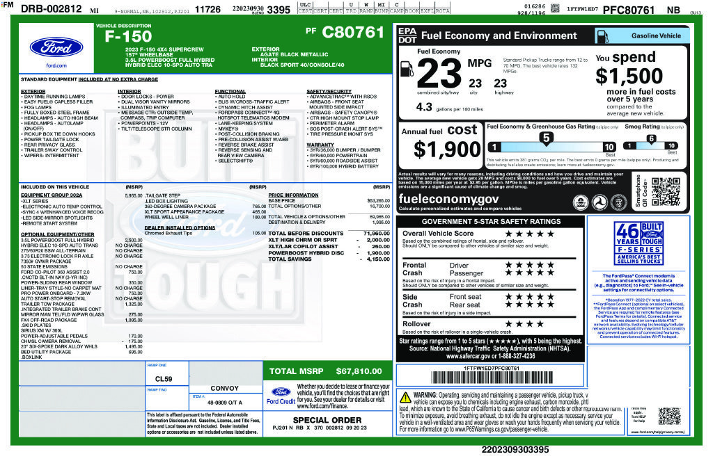 Certified 2023 Ford F150 XLT w/ Equipment Group 302A High AWD/4WD image 15