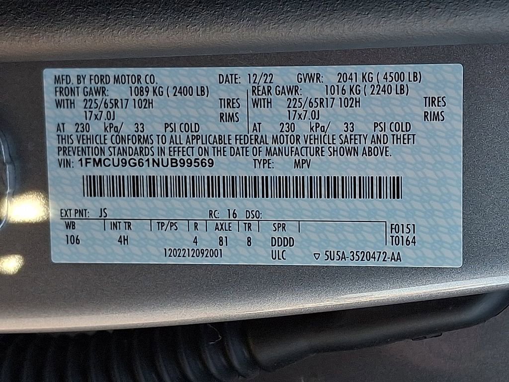 Certified 2022 Ford Escape SE w/ Cold Weather Package image 26