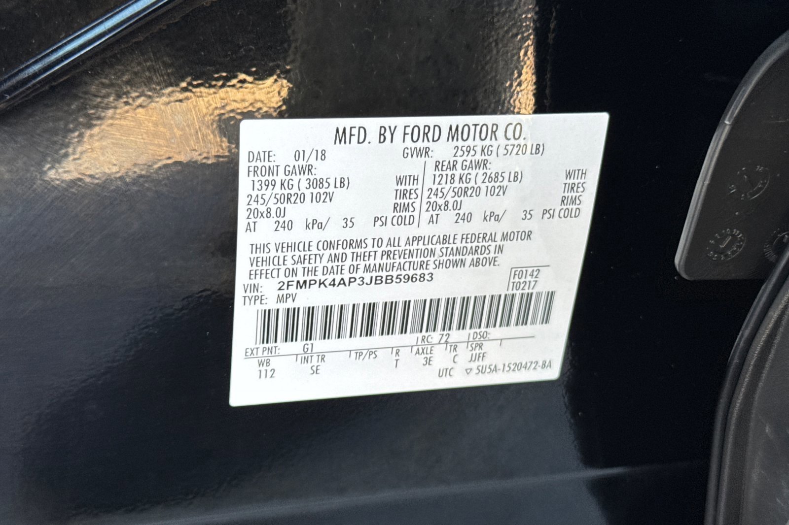 Certified 2018 Ford Edge Sport w/ Equipment Group 401A image 30