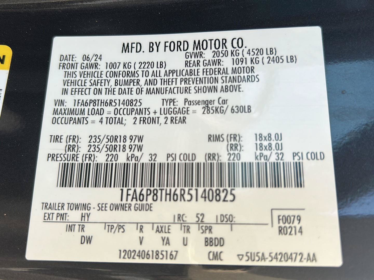 Certified 2024 Ford Mustang Coupe RWD image 29