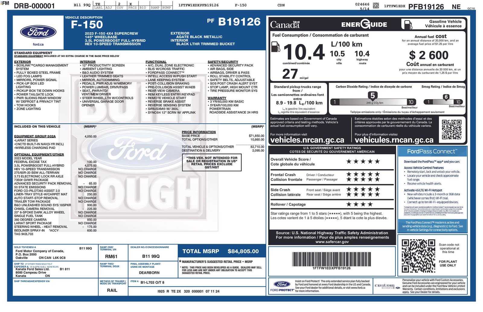Certified 2023 Ford F150 Lariat w/ Equipment Group 502A High AWD/4WD image 4